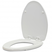 Bemis 137SLOW (White) Mayfair series Modern Geometric Sculptured Wood Elongated Toilet Seat, Slow-Close Bemis